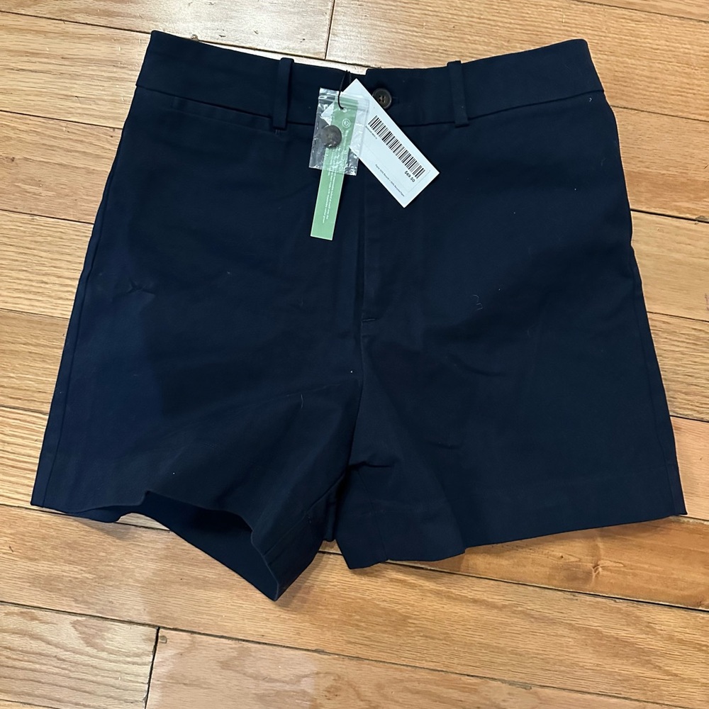 Size 12 Women’s NavyFrank & Oak High Waisted Organic Cotton Shorts - Josephine